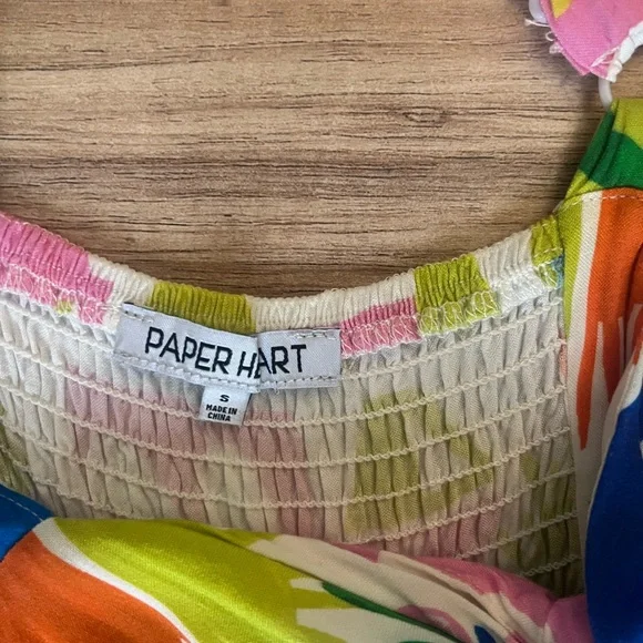 Colorful sundress from paper heart size small maxi - Picture 2 of 4